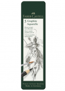 Creioane Grafit Desen - CREION GRAFIT AQUARELLE FABER-CASTELL SET 5 BUC